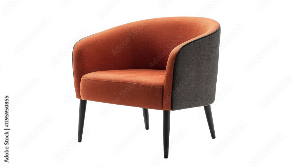 Modern Orange Gray Armchair Upholstered Seat Home Decor Modern Orange Gray Armchair Upholstered Seat Home Decor