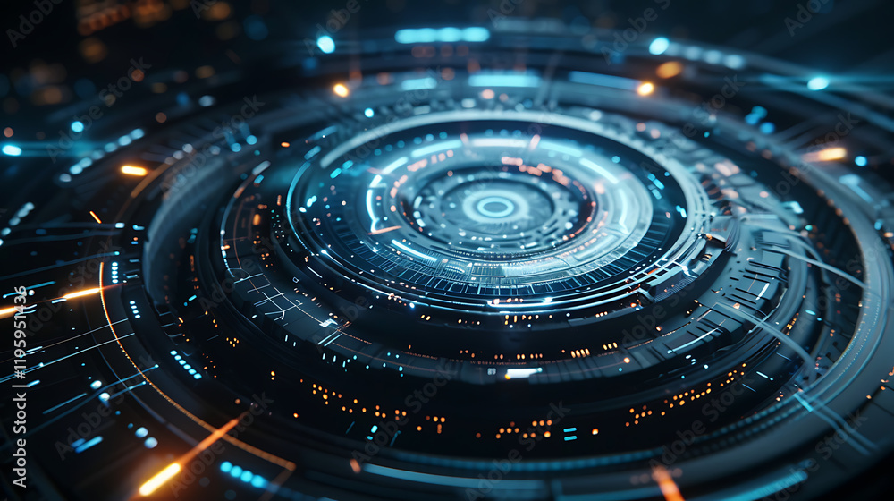 Futuristic Circular Technological Interface Futuristic Circular Technological Interface