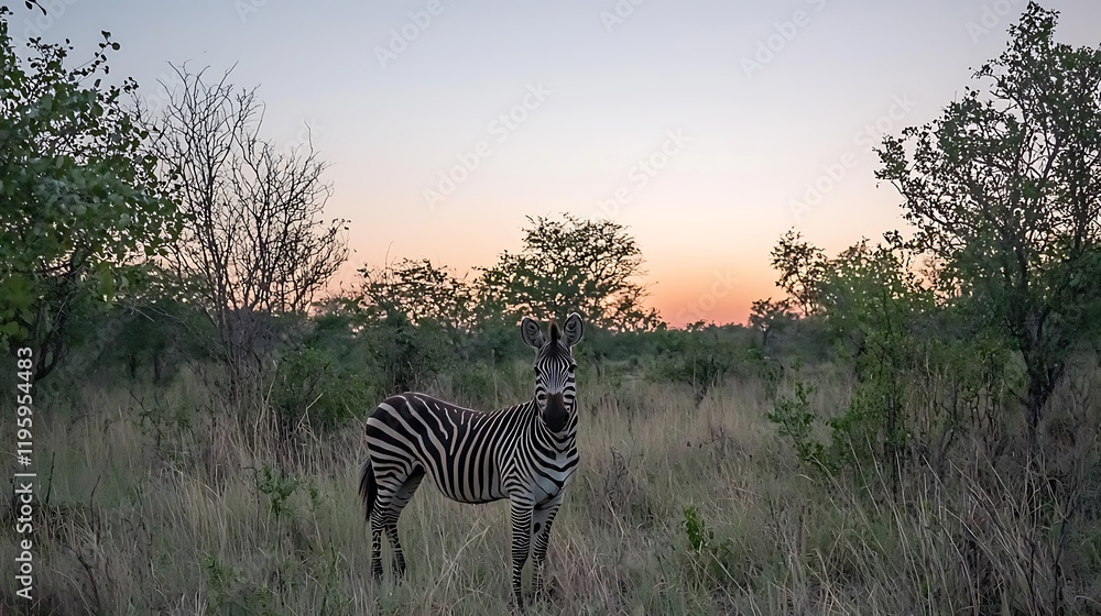 Obraz premium Sunset Zebra Savannah Africa Wildlife Photography