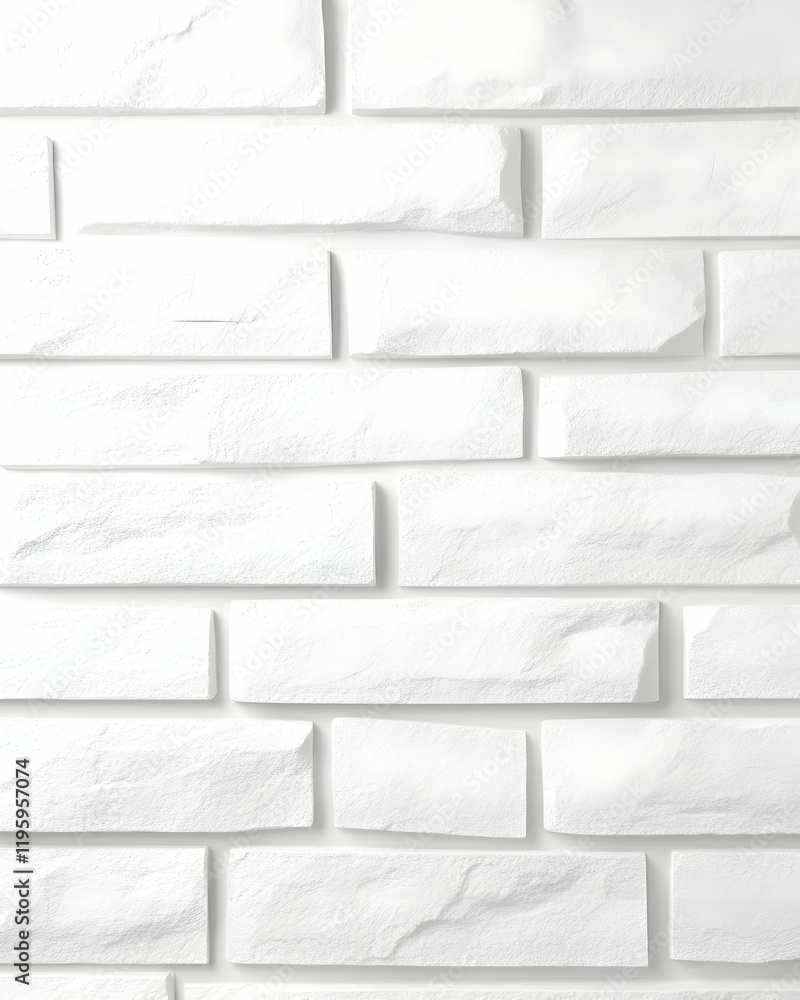 Fototapeta premium White brick wall texture, interior design, modern home, clean background, perfect for website or brochure