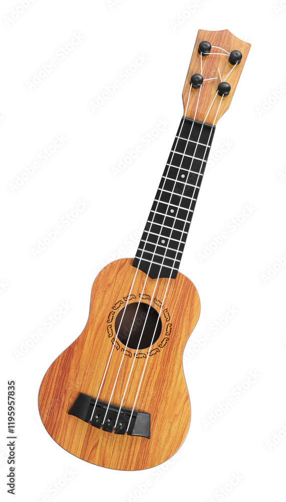Fototapeta premium One ukulele isolated on white, top view. String musical instrument