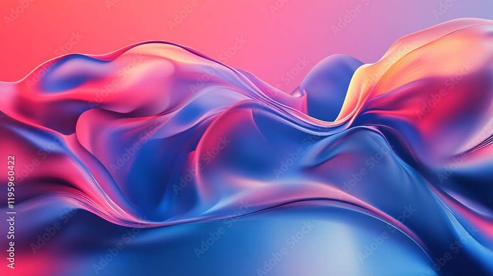 Obraz premium Blue and red vibrant dynamic abstract digital technology background. futuristic gradient light banner wallpaper, bright neon glow motion, wave flow effect, trendy smooth poster cover.