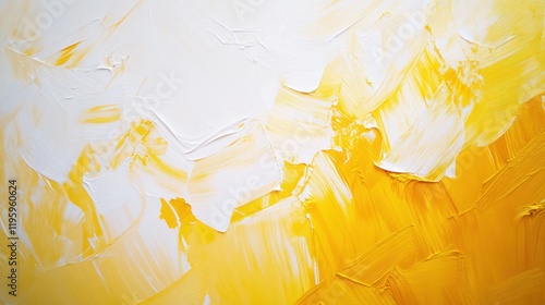 Abstract Yellow and White Painting