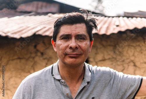 Portrait of a Man in Rural Colombian Setting photo