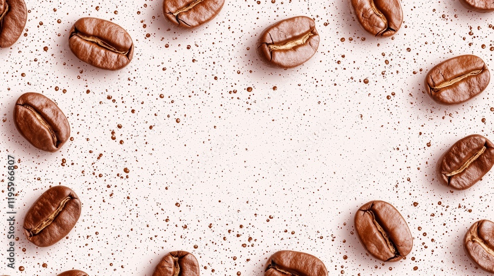 banner of coffee beans, artistic digital style, cozy and warm color palette, close-up details, isolated on white background banner of coffee beans, artistic digital style, cozy and warm color palette, close-up details, isolated on white background