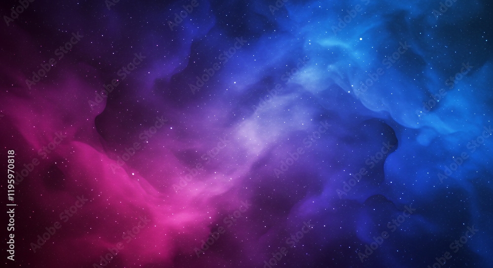 Fototapeta premium Stunning Nebula Space Background: Cosmic Clouds of Purple and Blue