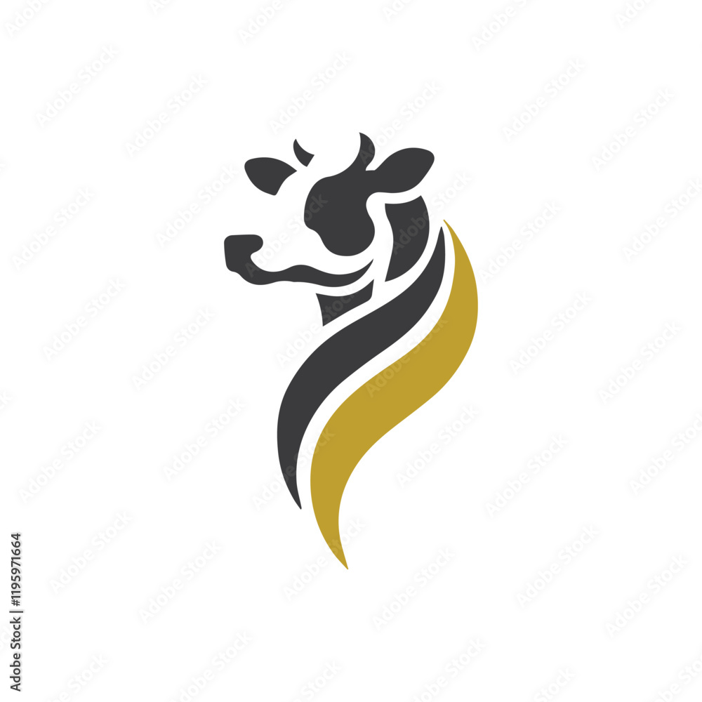 Fototapeta premium Cow Logo. Premium Cow farm product logo design vector. Vintage Cattle Angus Beef logo