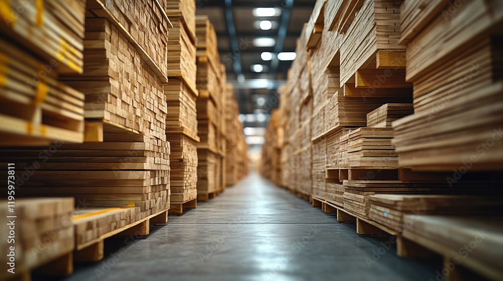A close-up of a stack of wooden boards at a warehouse with blurred background creating a sense of chaos and rawness, offering a space for captions or messages on the side
A close-up of a stack of wooden boards at a warehouse with blurred background creating a sense of chaos and rawness, offering a space for captions or messages on the side