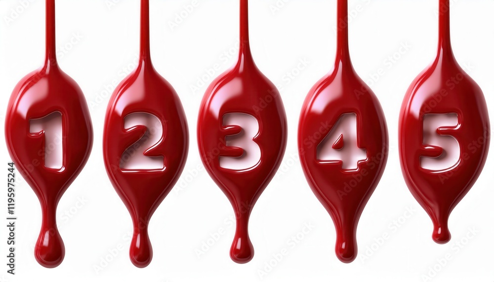 Dripping Dark Red Liquid Typography on White Surface Dripping Dark Red Liquid Typography on White Surface