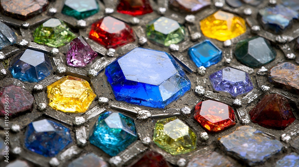 Vibrant Gemstone Mosaic: A Close-Up of Sparkling Colors Vibrant Gemstone Mosaic: A Close-Up of Sparkling Colors