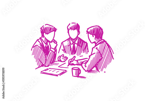 business discussion hand drawn sketch