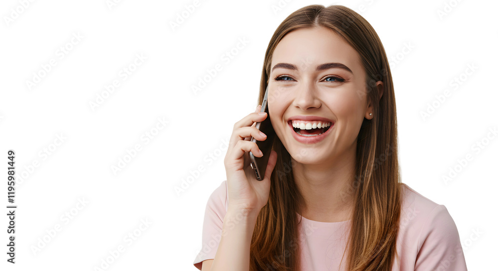 young woman using smartphone and smiling on transparent background, png, girl using her phone png young woman using smartphone and smiling on transparent background, png, girl using her phone png