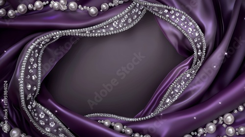 Elegant Purple Silk with Diamonds and Pearls: A Luxurious Design