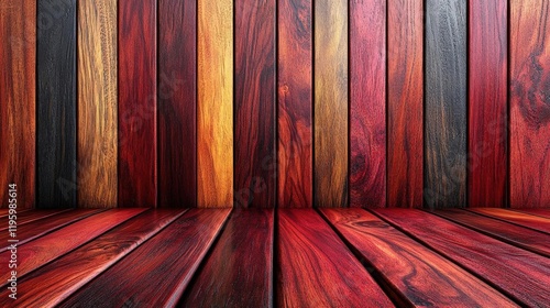 Richly Colored Wooden Wall and Floor Background Texture photo