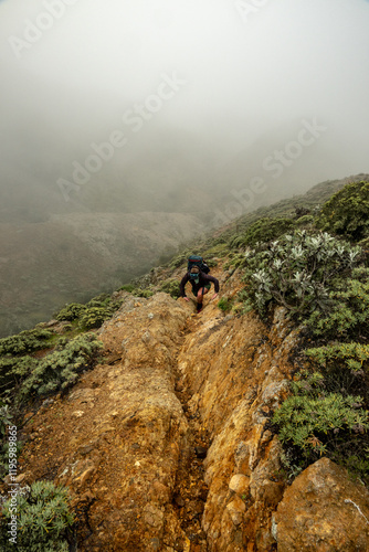 Steep Climb Requires Two Hands to Ascend in Channel Islands photo