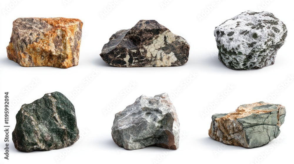 Collection of Six Different Rocks Collection of Six Different Rocks