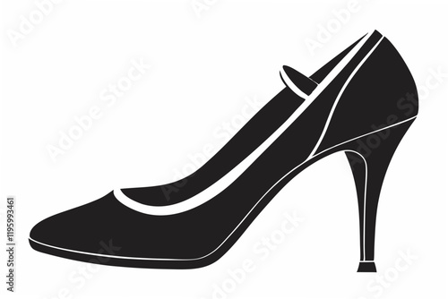  ladis shoes black silhouette white background