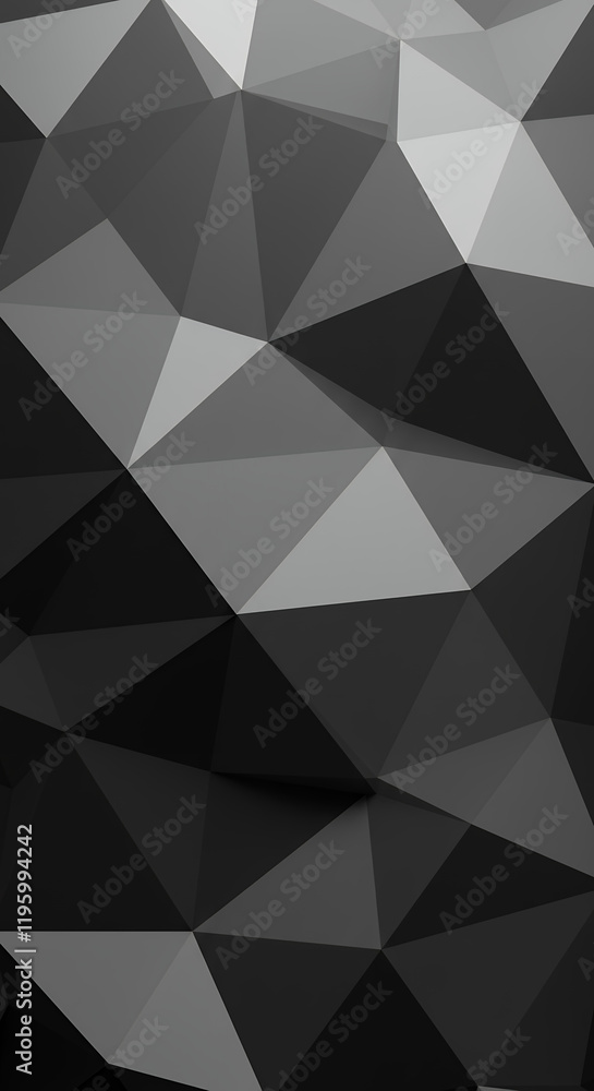 Obraz premium Abstract Black and Gray Low Polygonal Background