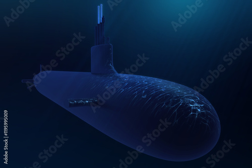 3D USS Navy Virginia Submarine