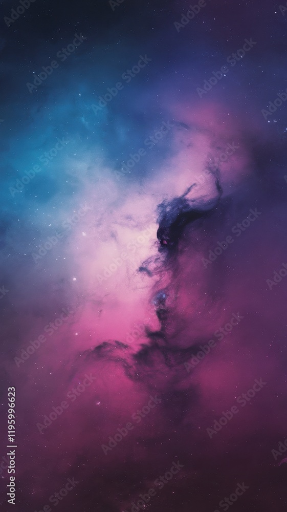 Obraz premium A mesmerizing cosmic scene featuring vibrant shades of blue and pink, evoking the beauty of the universe in a star-studded backdrop.