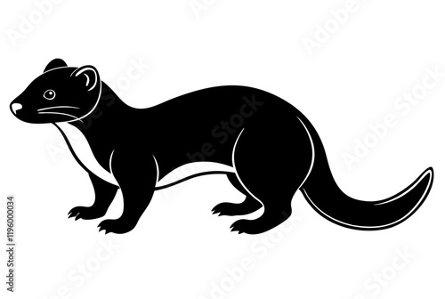 mink black silhouette white background