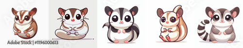 collection of cute and adorable sugar glider vectors