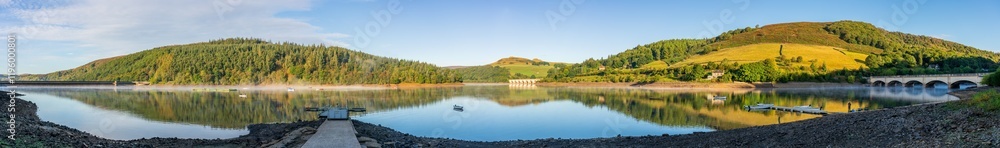 Ultrawide panorama of Ladybower Reservoir in Peak District, UK Ultrawide panorama of Ladybower Reservoir in Peak District, UK