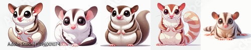 collection of cute and adorable sugar glider vectors