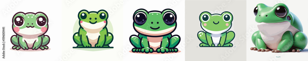 Fototapeta premium set of cute and frog vectors