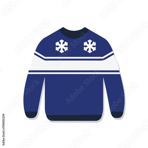Cozy Winter Sweater Vector Design – Blue, Sky Blue, and White Color Variants