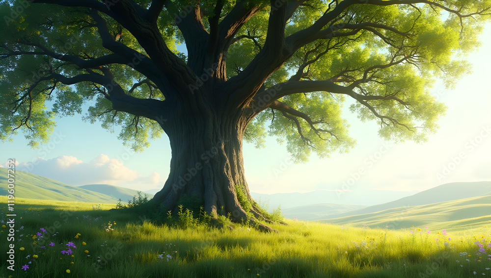 Obraz premium Eternal Light Through Verdant Leaves