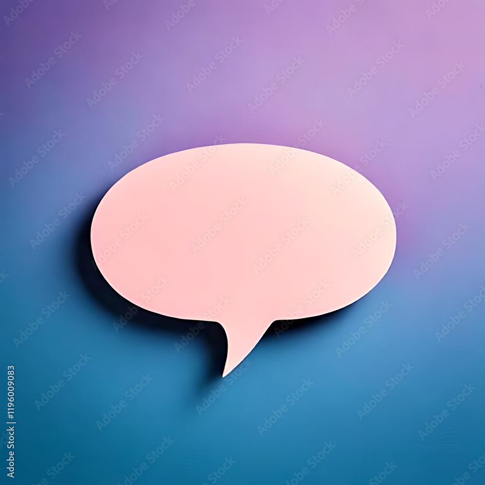 A blank speech bubble symbol is shown on a pastel-colored background. A blank speech bubble symbol is shown on a pastel-colored background.