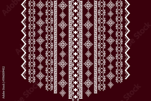 Neckline embroidery geometric abstract elements neck pattern. Native decorative design for fabric, clothing, illustration, texture, collar decor, border, rug, decoration, printing, element, necklace