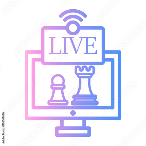 chess Line Gradient Icon