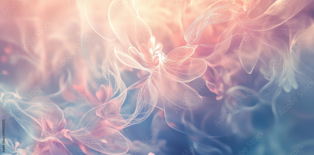Obraz premium Abstract Pastel Flowers Softly Swirling in Light