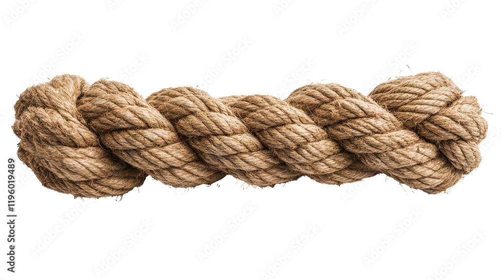 A thick, braided rope made of natural fibers for various uses. transparent background A thick, braided rope made of natural fibers for various uses. transparent background