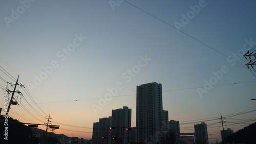 sunset over the city