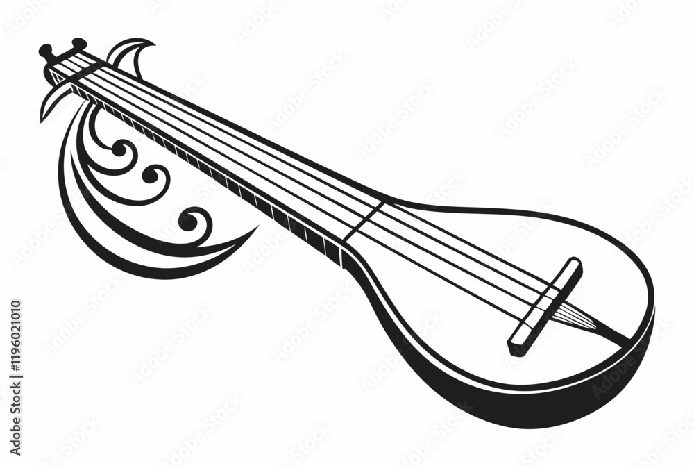 Obraz premium dulcimer silhouette vector