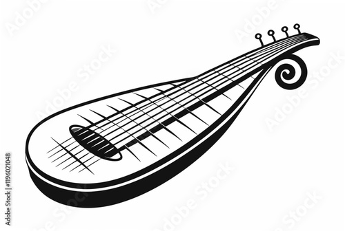 dulcimer silhouette vector