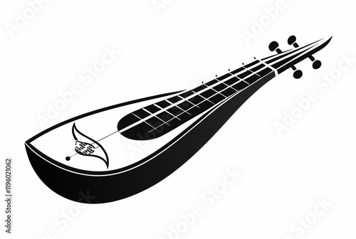 dulcimer silhouette vector