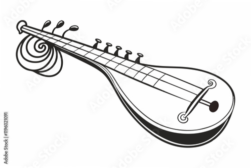 dulcimer silhouette vector