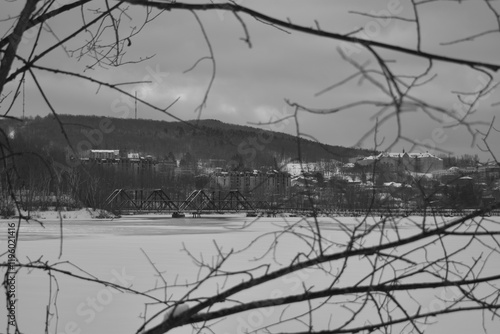 Obraz na płótnie Sherbrooke 14 Janvier 2025 - N&B w salonie
