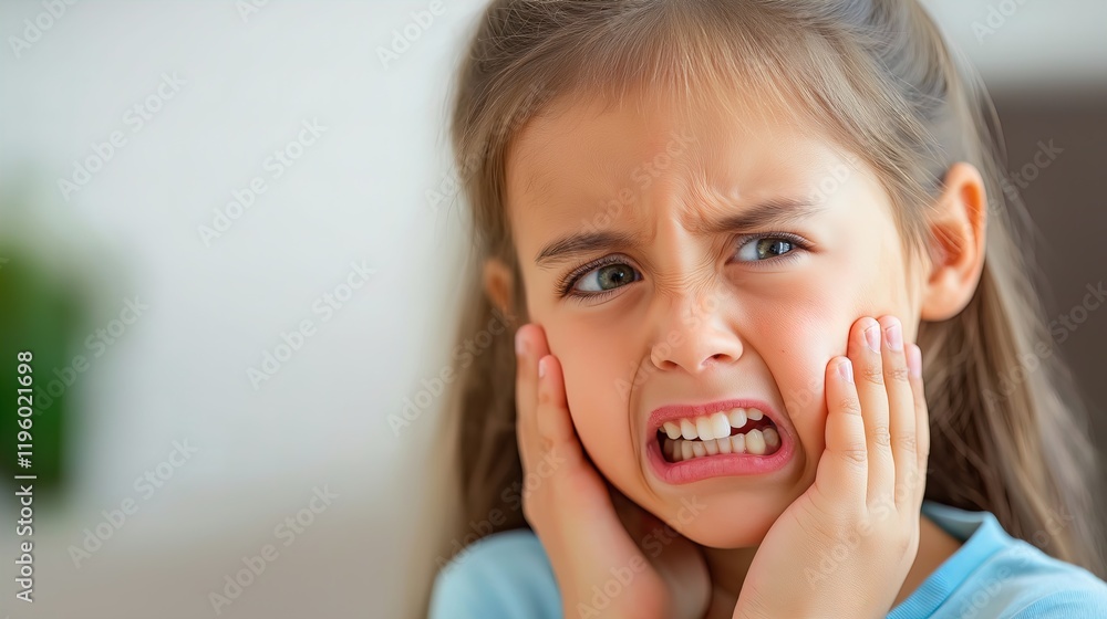 Child in distress from toothache at home during afternoon hours Child in distress from toothache at home during afternoon hours