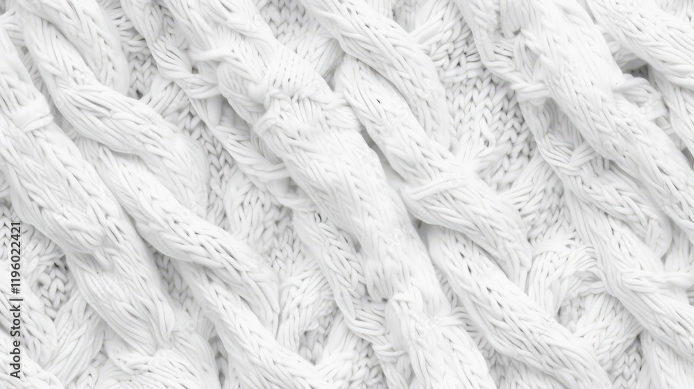 Close-up of Luxurious White Knitted Texture. Close-up of Luxurious White Knitted Texture.
