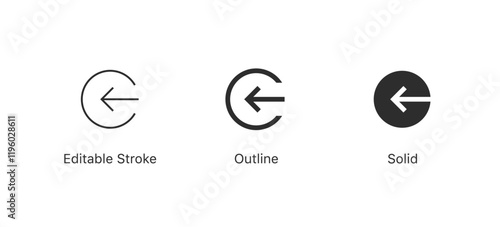 login icon, sign in icon set. login account vector icon, arrow symbol, door enter sign. editable stroke outline style for app user interface and web elements