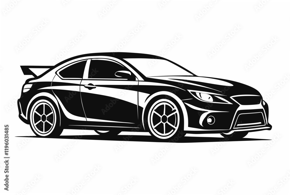 Obraz premium car silhouette vector illustration