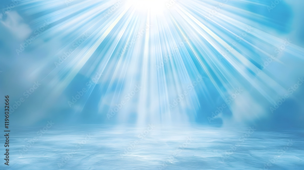Light Rays on Icy Surface with Blue Sky Background Light Rays on Icy Surface with Blue Sky Background