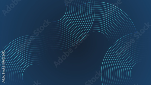 Abstract glowing dark blue geometric rounded shape technology futuristic background design