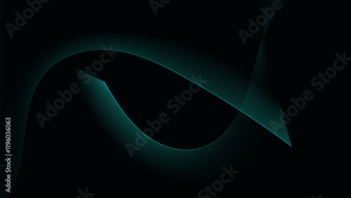 Modern green gradient flowing wave lines. Futuristic technology concept.