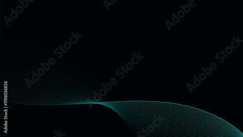 Modern green gradient flowing wave lines. Futuristic technology concept.